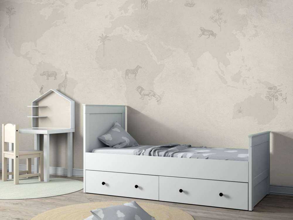 Verdenskart skisse grønn